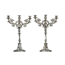 Paire de candélabres en argent