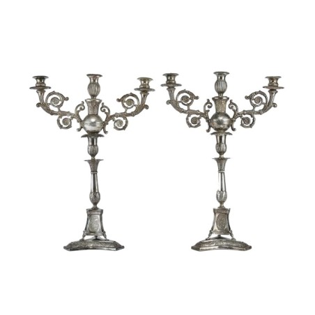 Paire de candélabres en argent