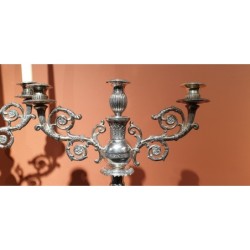 Paire de candélabres en argent
