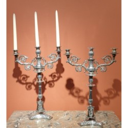 Paire de candélabres en argent