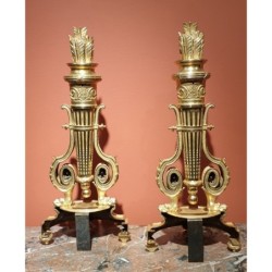 Pair de chenets Louis XVI