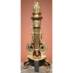 Pair de chenets Louis XVI