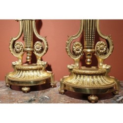 Pair de chenets Louis XVI