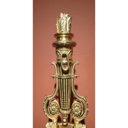 Pair de chenets Louis XVI