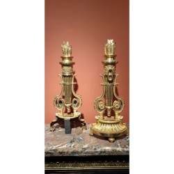 Pair de chenets Louis XVI