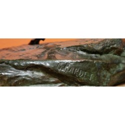 Lionne attaquant un bison - Georges GARDET (1863-1939)