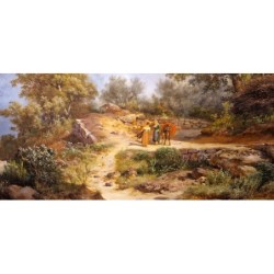 Paysage France/Italie - Carlo Marko (1822 - 1891)