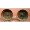 Paire de bougeoirs en bronze doré et porphyre