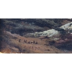 Paysage France/Italie - Carlo Marko (1822 - 1891)