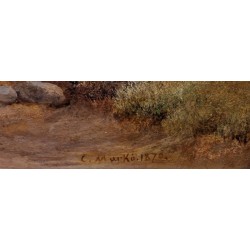 Paysage France/Italie - Carlo Marko (1822 - 1891)