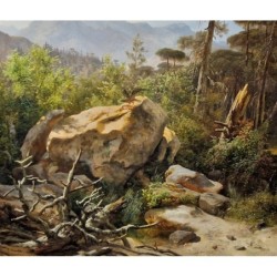 Paysage France/Italie - Carlo Marko (1822 - 1891)